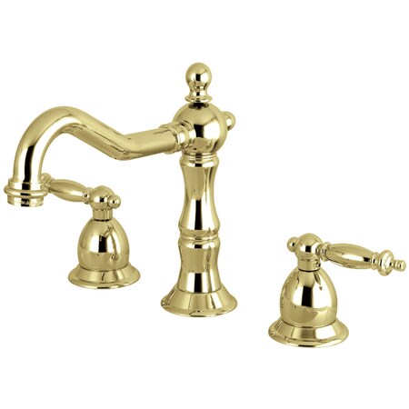 Kingston Brass KS1972TL 8" Widespread Bathroom Faucet, Polished Brass KS1972TL